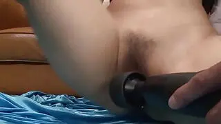 Tiara Ayase's obscene cunt sparkes under gyrating vibrator getting her well-prepped for a facial